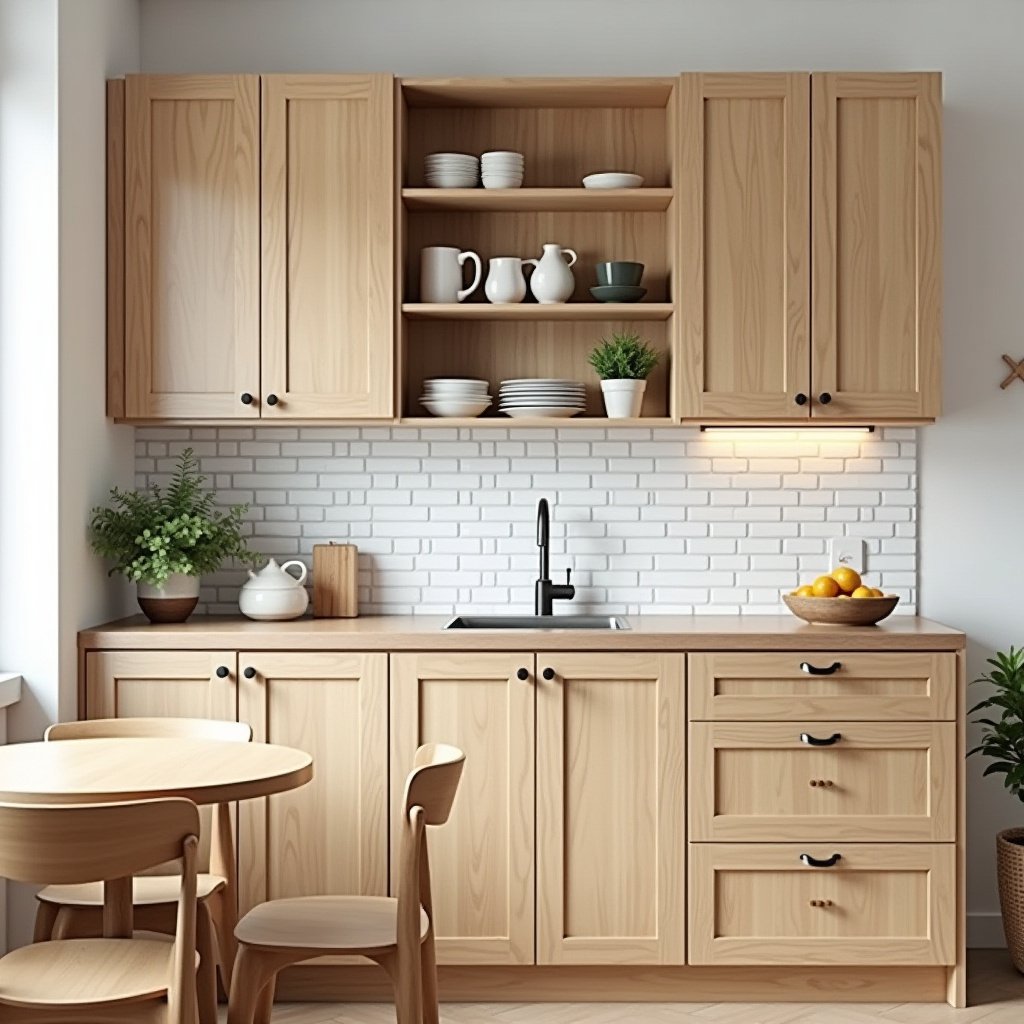 Natural Wood Kitchen Cabinets 5