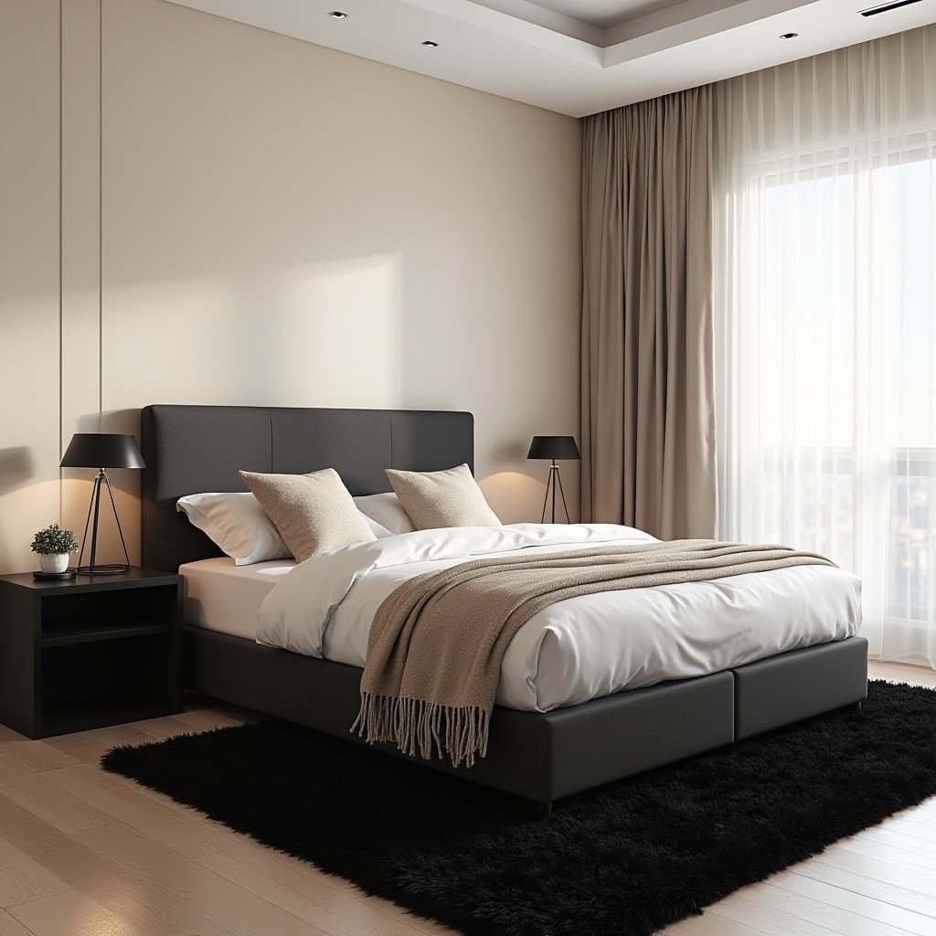 Neutral And Black Bedroom 1