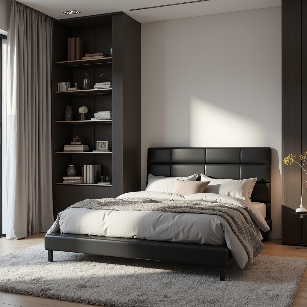 Neutral And Black Bedroom 10