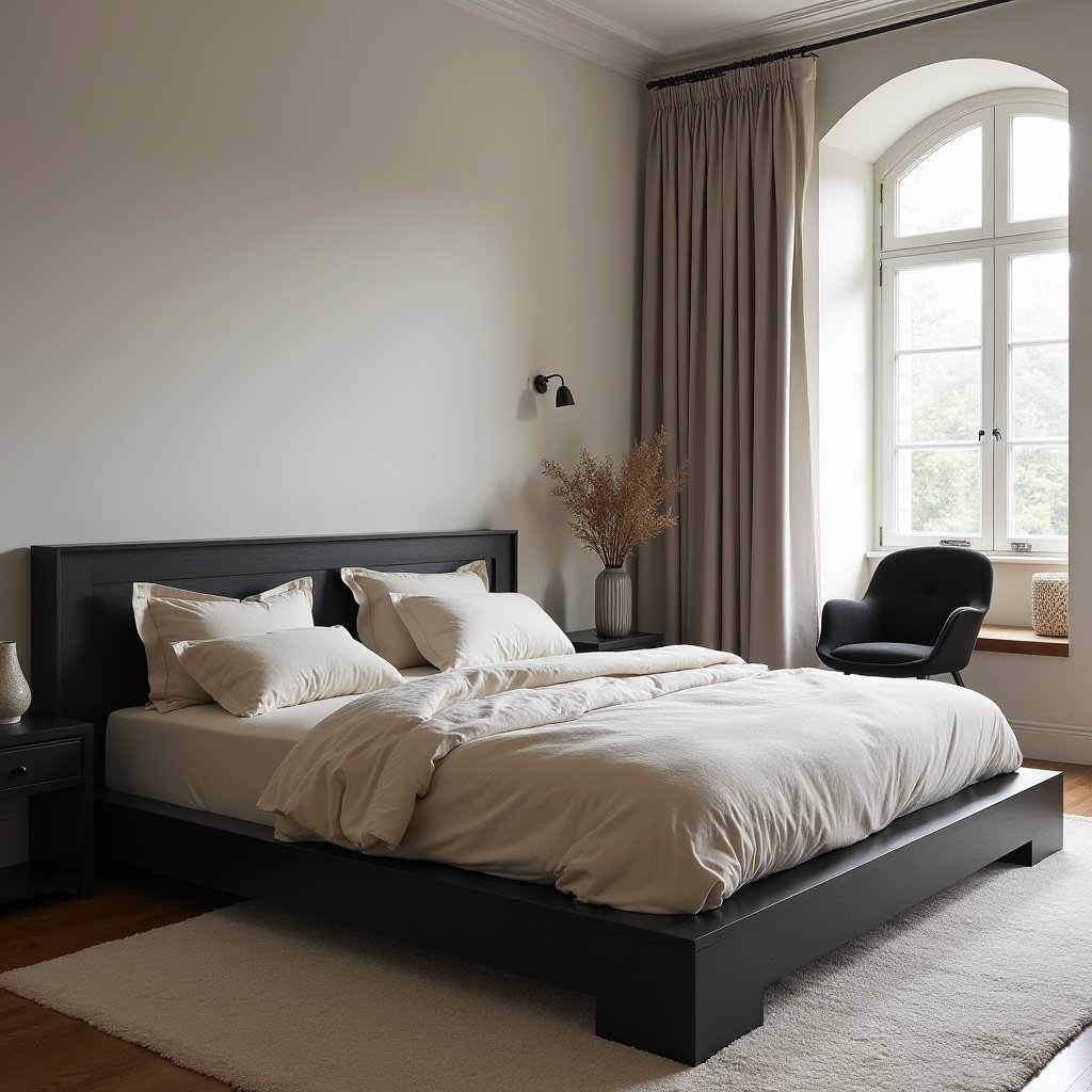 Neutral And Black Bedroom 15