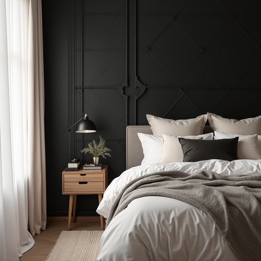 Neutral And Black Bedroom 18