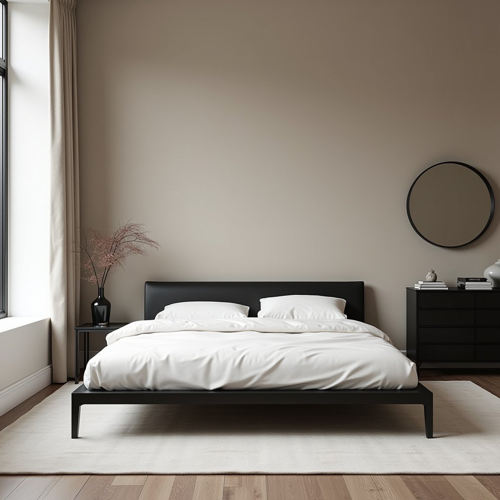 Neutral And Black Bedroom 19