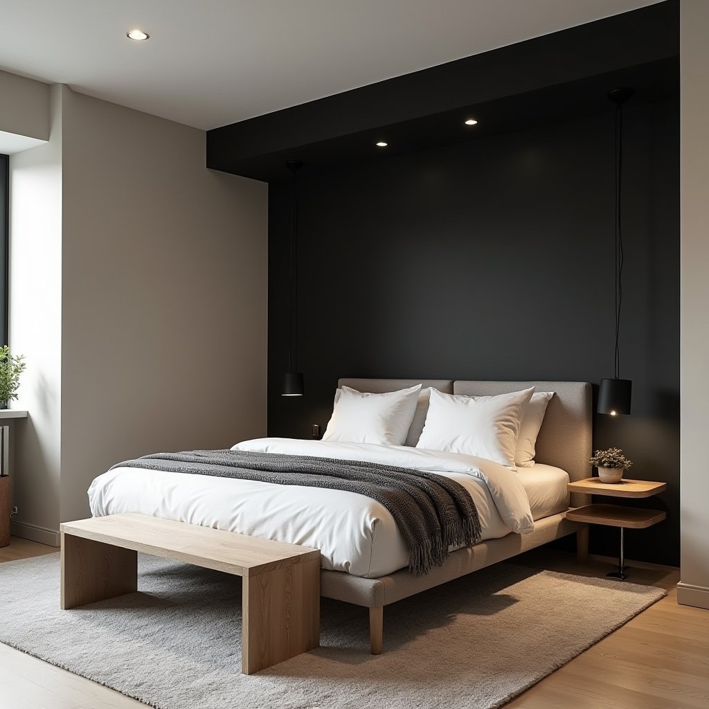 Neutral And Black Bedroom 2