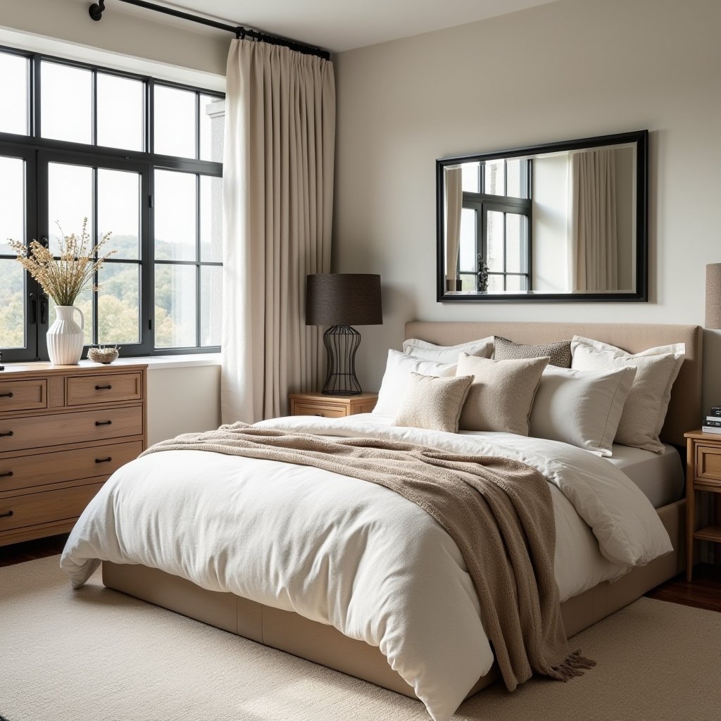 Neutral And Black Bedroom 4