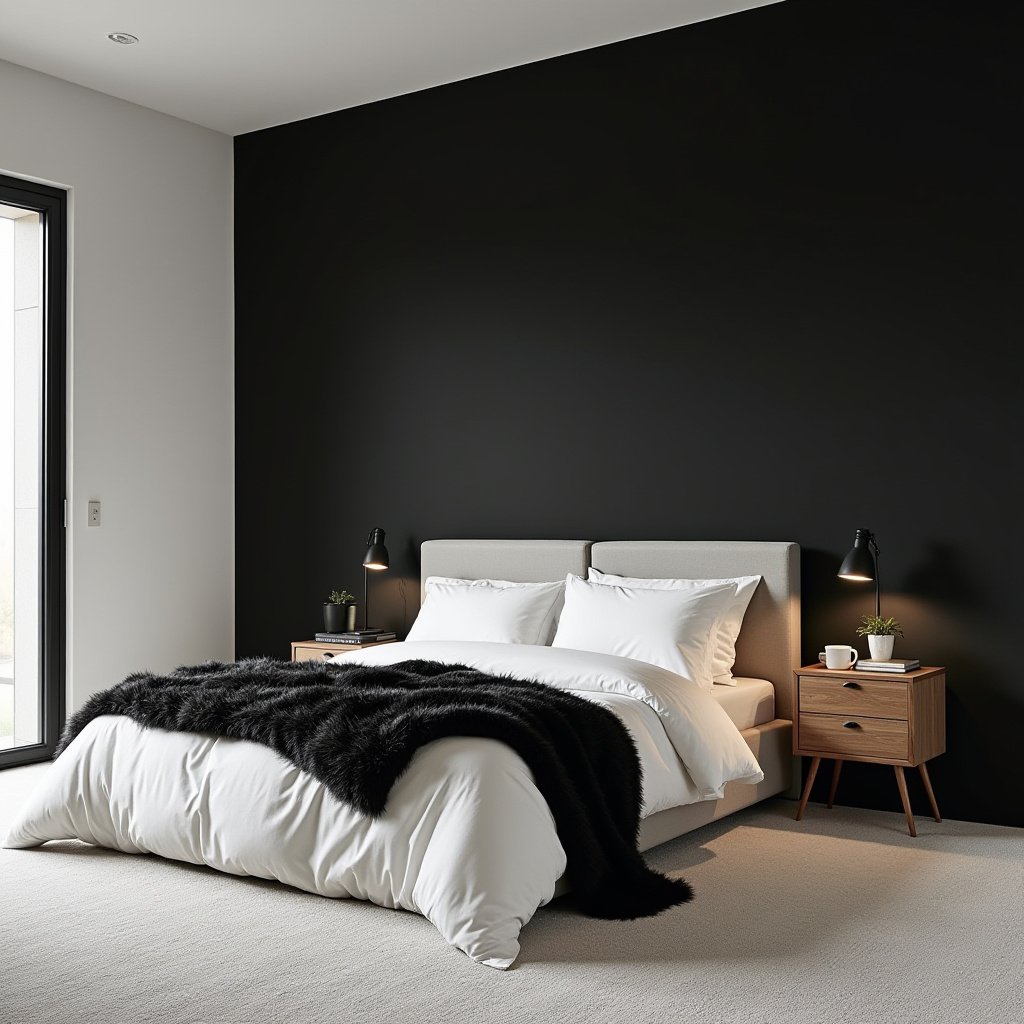 Neutral And Black Bedroom 7