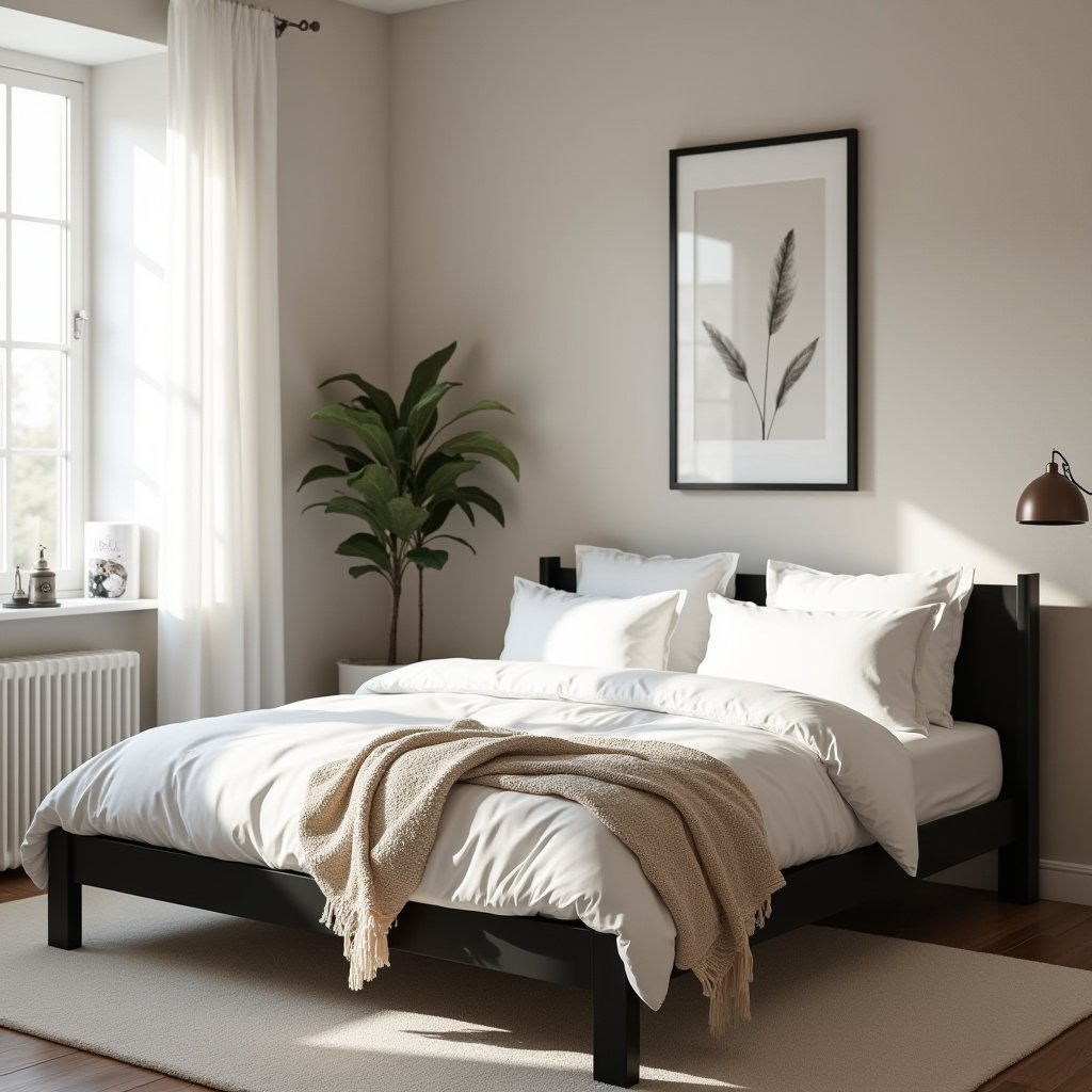Neutral And Black Bedroom 9