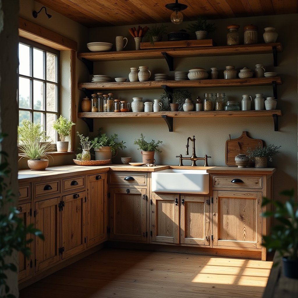 Rustic Kitchen Cabinets 1